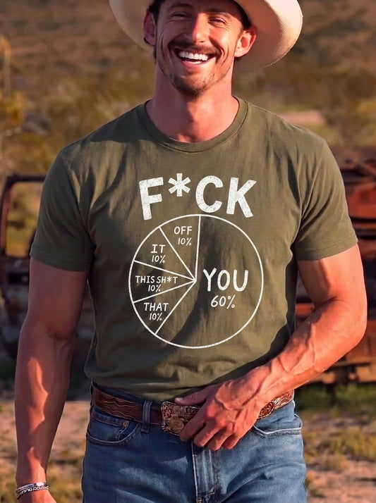 Sarcastic Fck You Shirt, Funny Pie Chart Graphic Tee, Offensive Humor Unisex T-Shirt