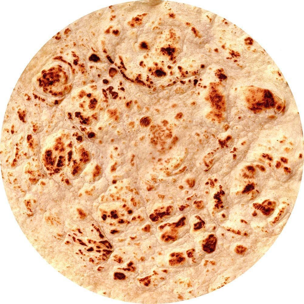 Funny Food Blanket – 280GSM Flannel Burrito, Pizza & Tortilla Round Throw Blanket