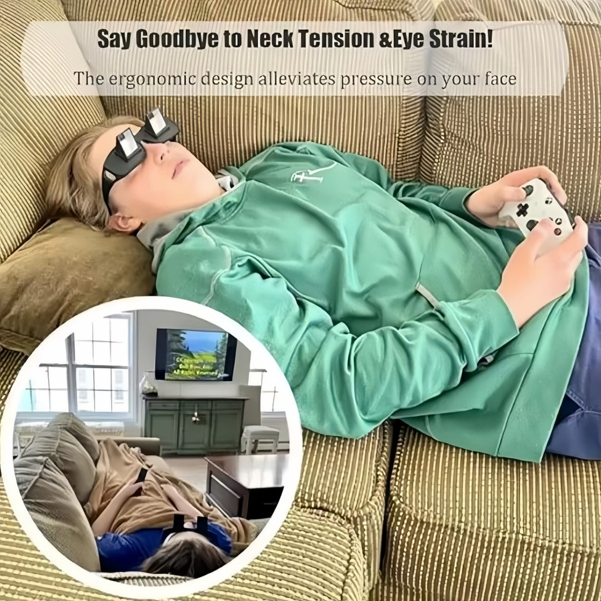 Lazy Glasses – 90° Prism Bed Glasses for TV, Phone & Reading | Funny Gift