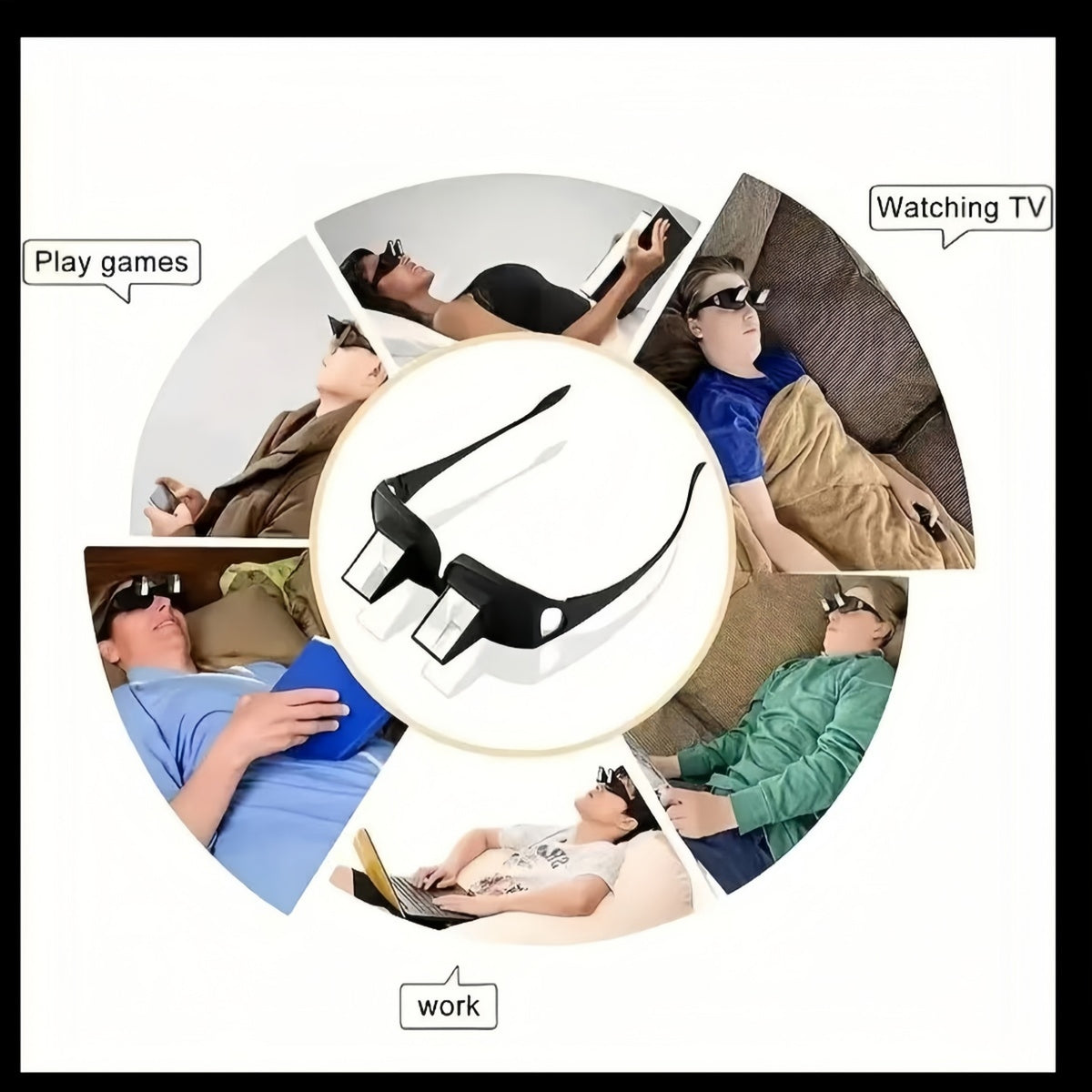 Lazy Glasses – 90° Prism Bed Glasses for TV, Phone & Reading | Funny Gift