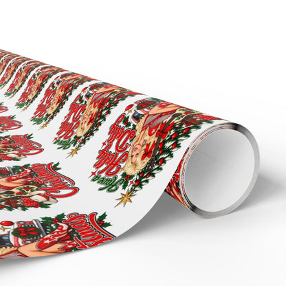 Holly Dolly Country Christmas Cowgirl Wrapping Paper | Christmas Holiday Gift Wrap Roll
