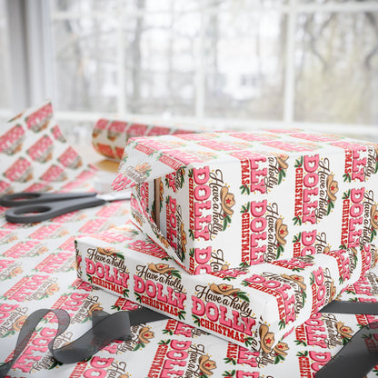Have A Holly Dolly Christmas Western Wrapping Paper