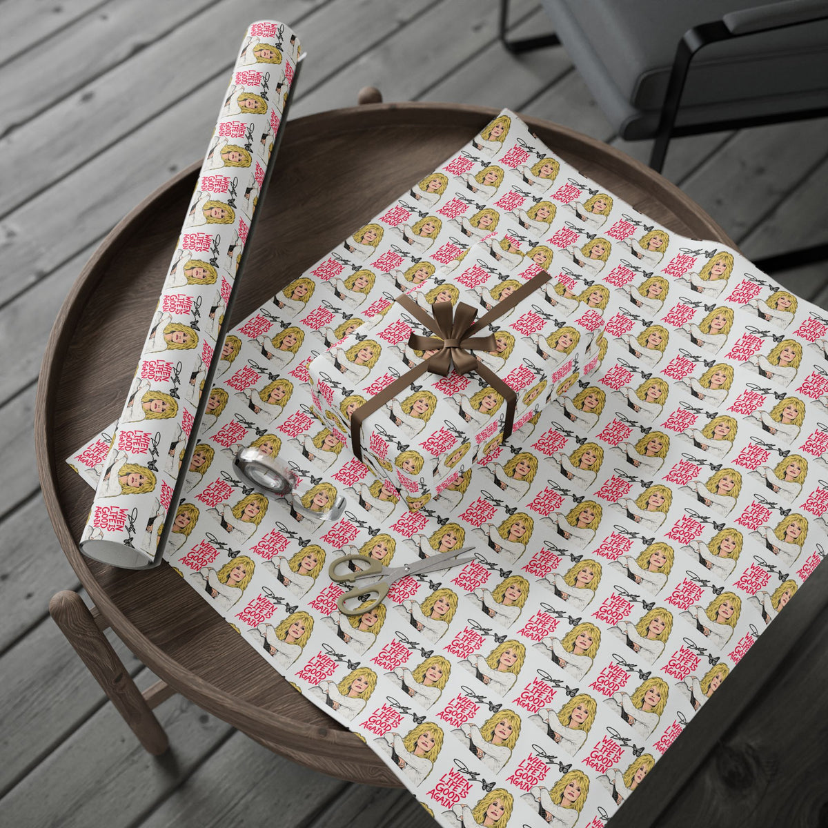 When Life Is Good Again Dolly Christmas Wrapping Paper