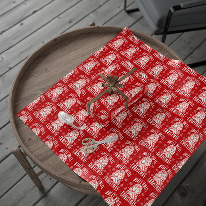 Holly Dolly Christmas Vintage Portrait Wrapping Paper | Red Christmas Holiday Gift Wrap Roll