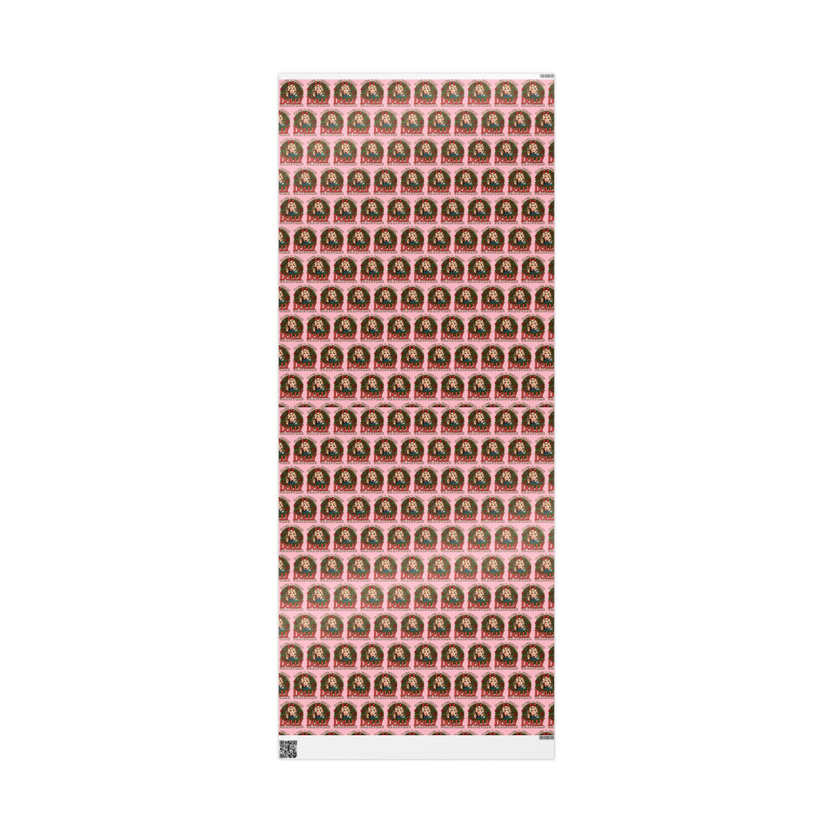 Have A Holly Dolly Christmas Wreath Portrait Wrapping Paper | Christmas Pattern