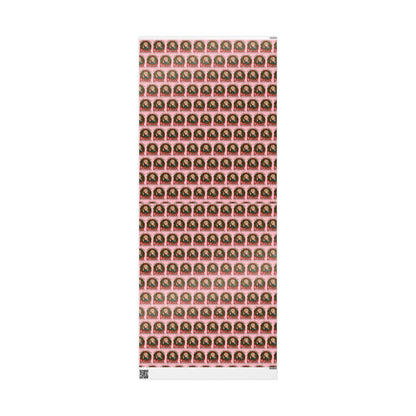 Have A Holly Dolly Christmas Wreath Portrait Wrapping Paper | Christmas Pattern