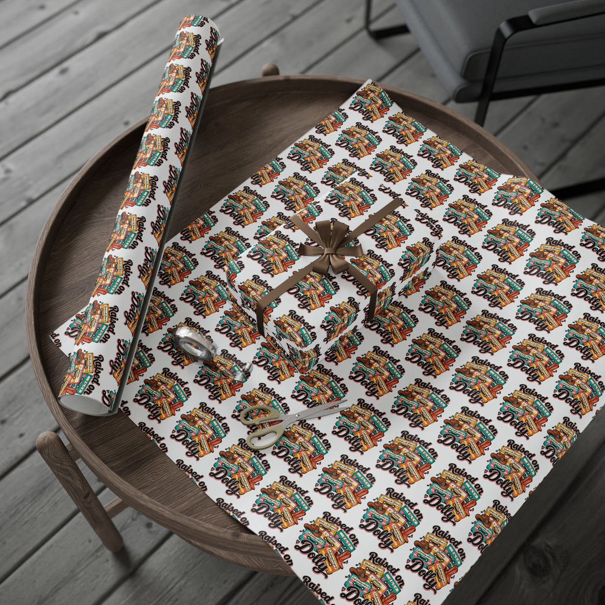 Raised On Dolly Retro Country Christmas Wrapping Paper