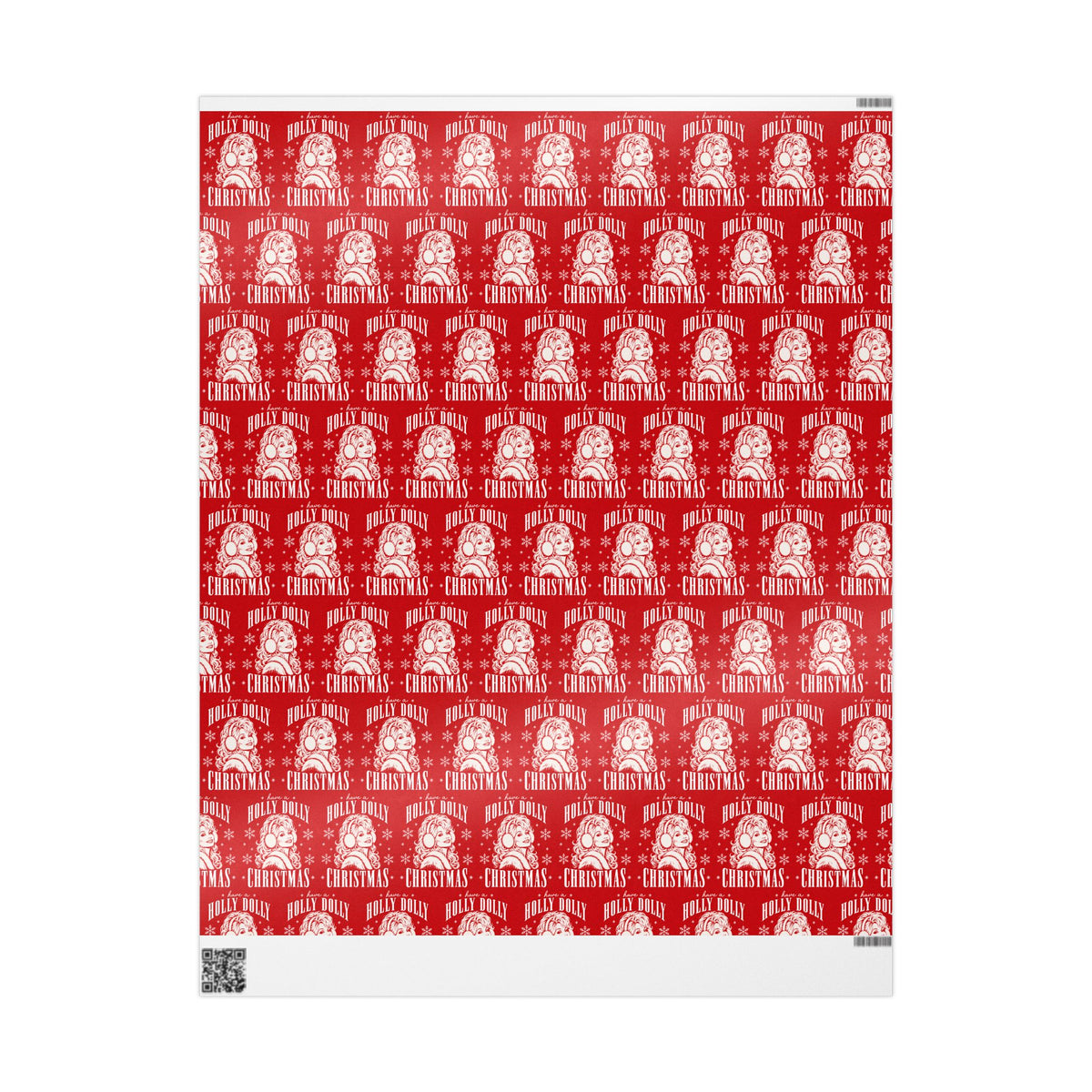 Holly Dolly Christmas Vintage Portrait Wrapping Paper | Red Christmas Holiday Gift Wrap Roll