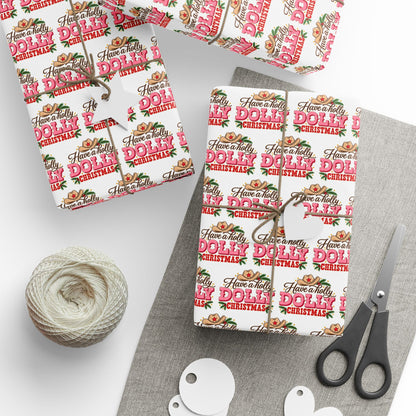 Have A Holly Dolly Christmas Western Wrapping Paper