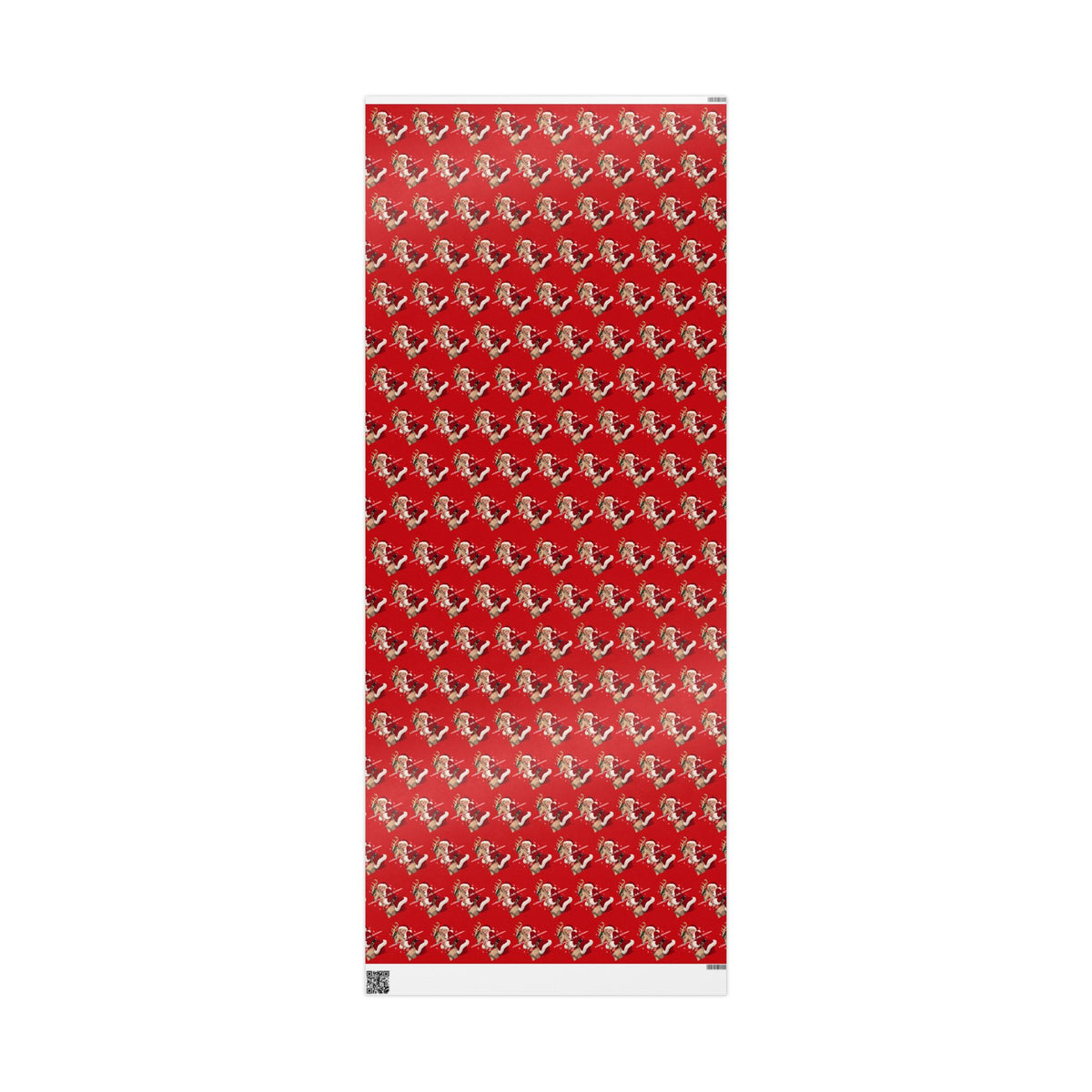Wishing You A Holly Dolly Christmas Reindeer Wrapping Paper | Red Holiday Christmas Paper