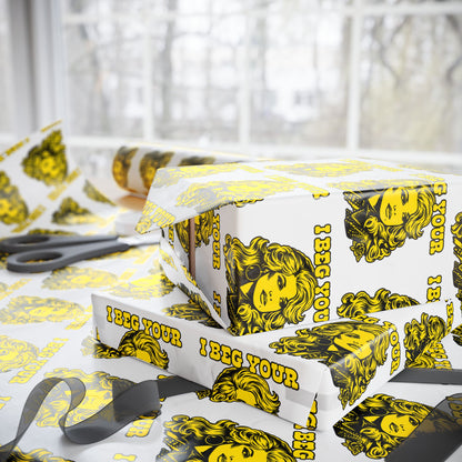 I Beg Your Parton Country Christmas Wrapping Paper | Retro Illustration Pattern gift wrap paper