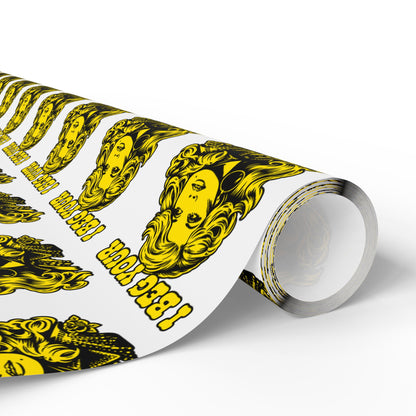 I Beg Your Parton Country Christmas Wrapping Paper | Retro Illustration Pattern gift wrap paper