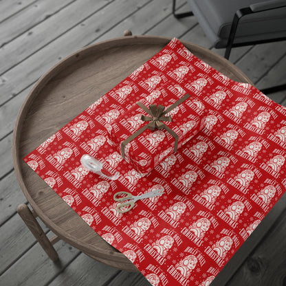 Holly Dolly Christmas Vintage Portrait Wrapping Paper | Red Christmas Holiday Gift Wrap Roll
