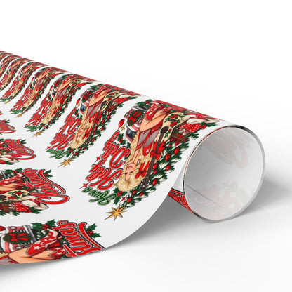 Holly Dolly Country Christmas Cowgirl Wrapping Paper | Christmas Holiday Gift Wrap Roll
