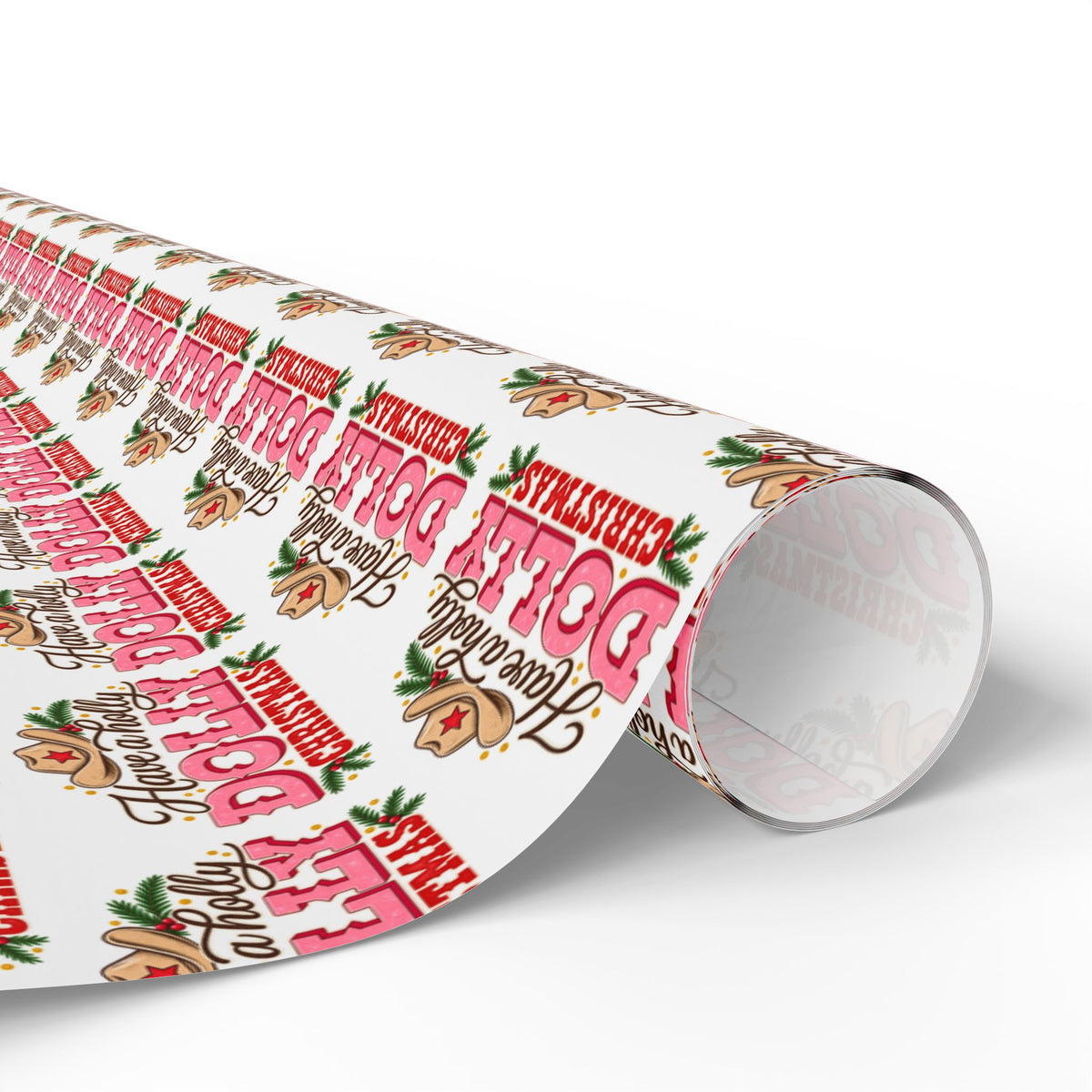 Have A Holly Dolly Christmas Western Wrapping Paper
