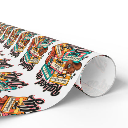 Raised On Dolly Retro Country Christmas Wrapping Paper