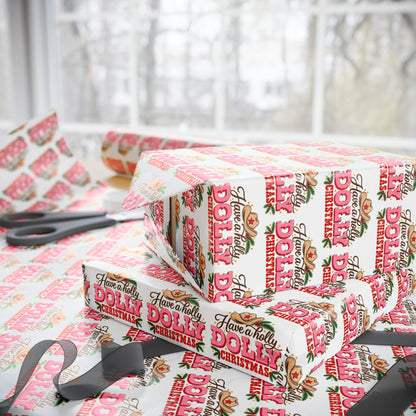 Have A Holly Dolly Christmas Western Wrapping Paper