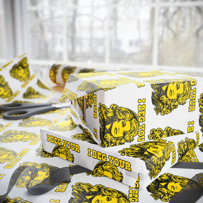 I Beg Your Parton Country Christmas Wrapping Paper | Retro Illustration Pattern gift wrap paper