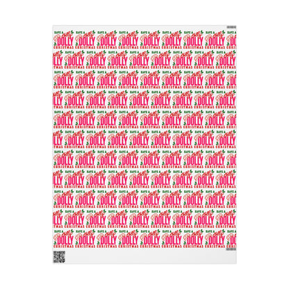 Have A Holly Dolly Christmas Cowgirl Hat Wrapping Paper