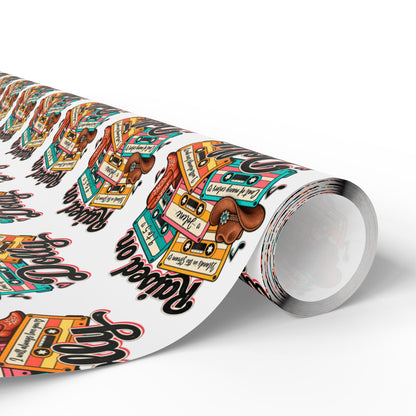 Raised On Dolly Retro Country Christmas Wrapping Paper
