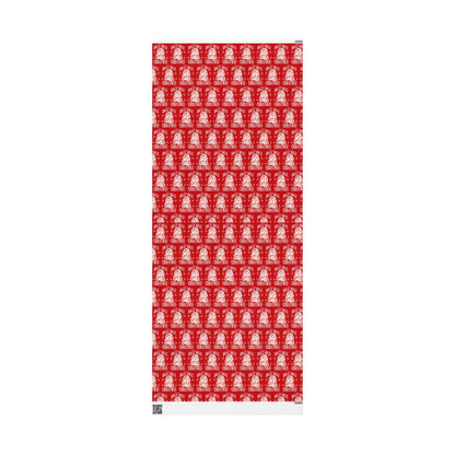 Holly Dolly Christmas Vintage Portrait Wrapping Paper | Red Christmas Holiday Gift Wrap Roll