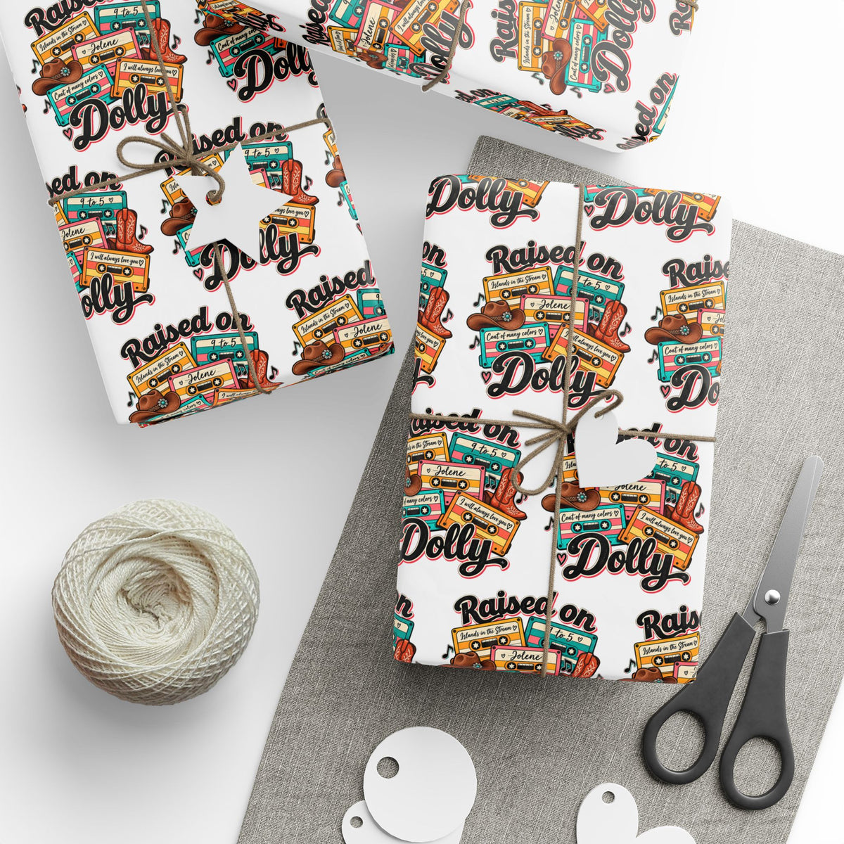Raised On Dolly Retro Country Christmas Wrapping Paper