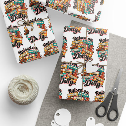 Raised On Dolly Retro Country Christmas Wrapping Paper