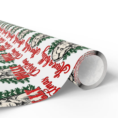 Have A Holly Dolly Christmas Snowy Pines Wrapping Paper