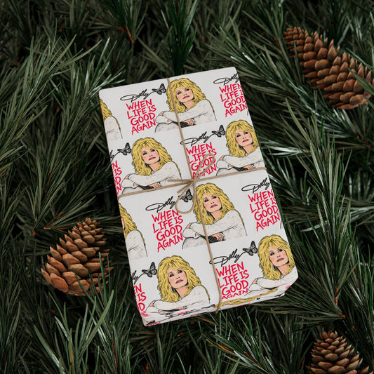 When Life Is Good Again Dolly Christmas Wrapping Paper