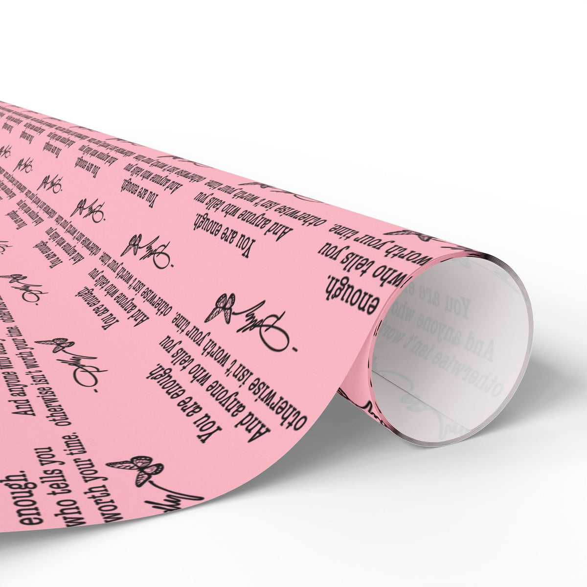 You are enough Have A Holly Dolly Christmas Country Music Wrapping Paper  | Pink Typography Gift Wrap