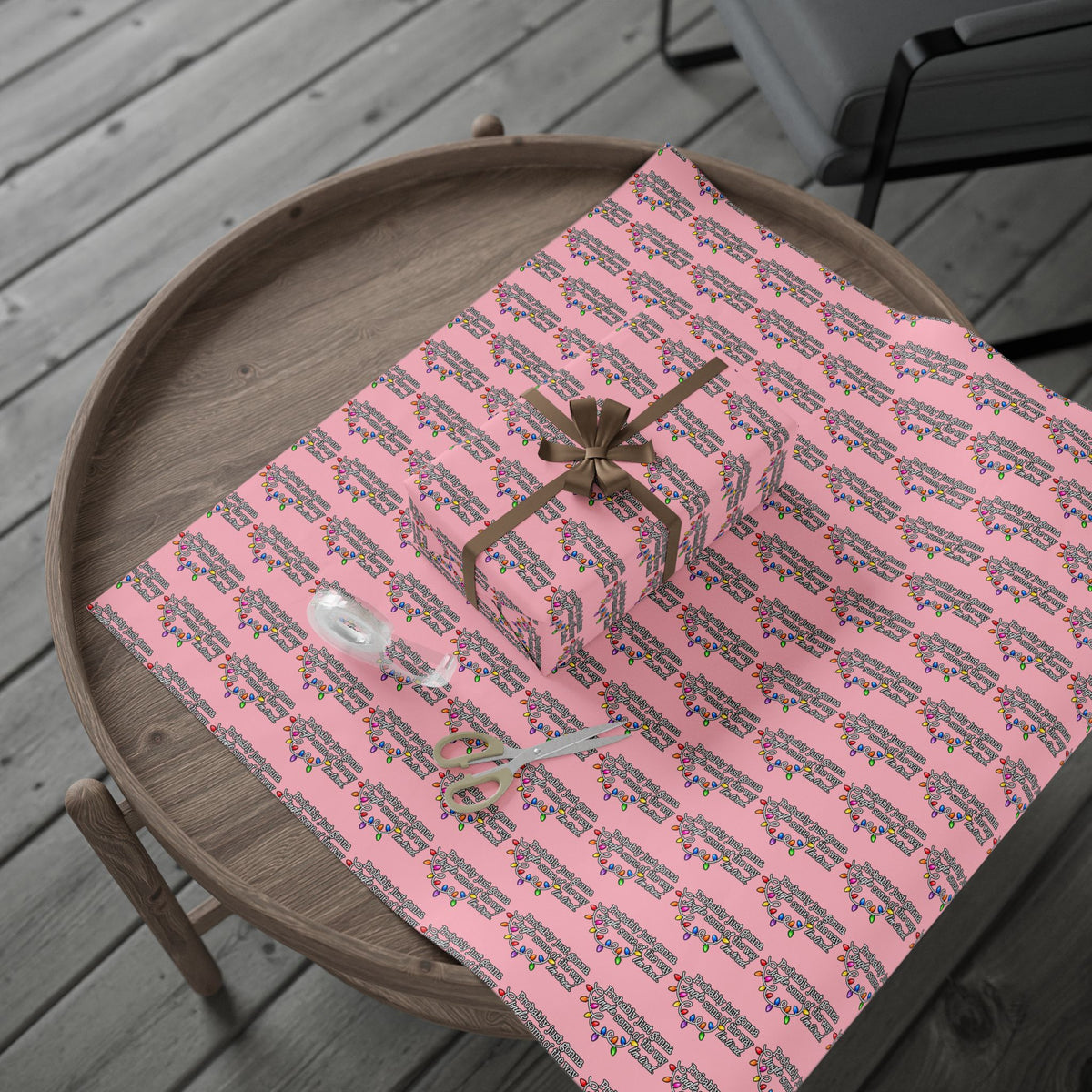 Probably Just Gonna Jingle Some Of The Way Wrapping Paper | Pink Christmas gift wrap