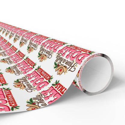 Have A Holly Dolly Christmas Western Wrapping Paper