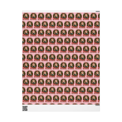 Have A Holly Dolly Christmas Wreath Portrait Wrapping Paper | Christmas Pattern