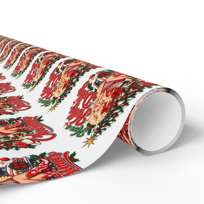 Holly Dolly Country Christmas Cowgirl Wrapping Paper | Christmas Holiday Gift Wrap Roll