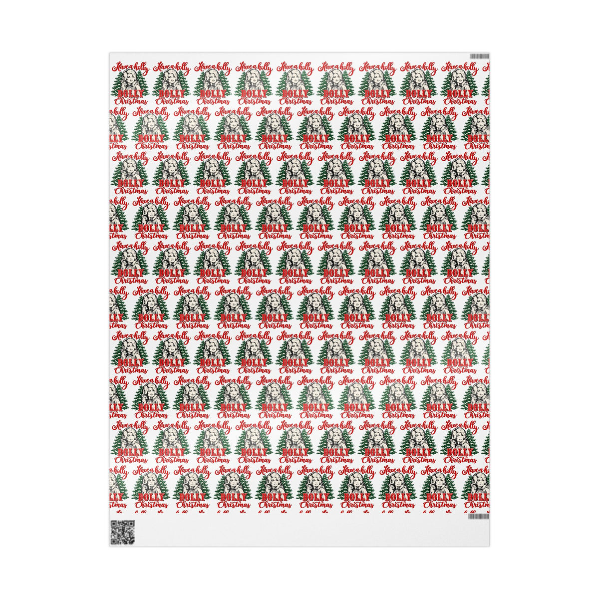 Have A Holly Dolly Christmas Snowy Pines Wrapping Paper
