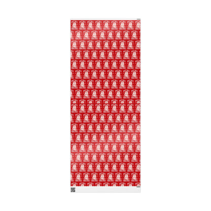 Holly Dolly Christmas Vintage Portrait Wrapping Paper | Red Christmas Holiday Gift Wrap Roll