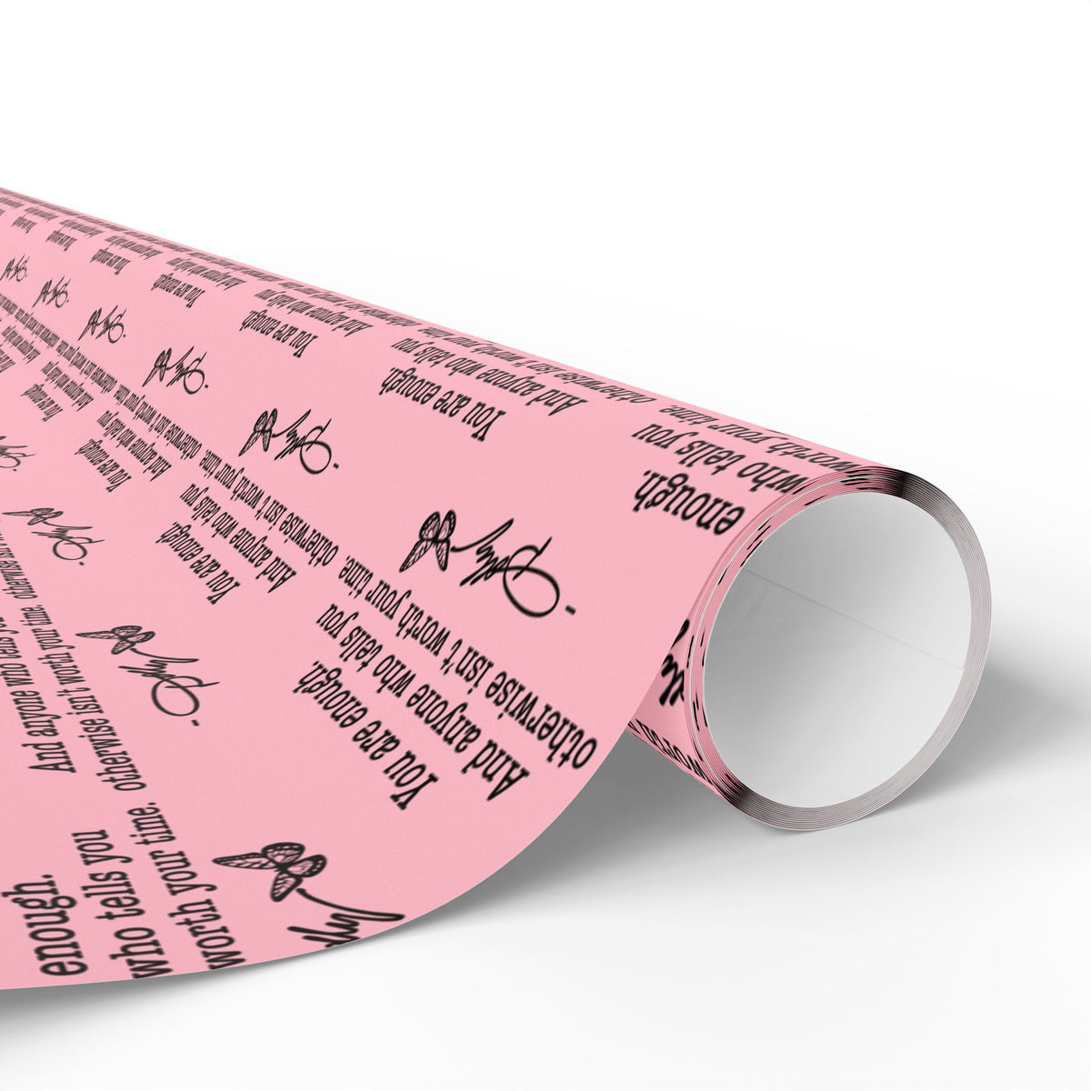 You are enough Have A Holly Dolly Christmas Country Music Wrapping Paper  | Pink Typography Gift Wrap