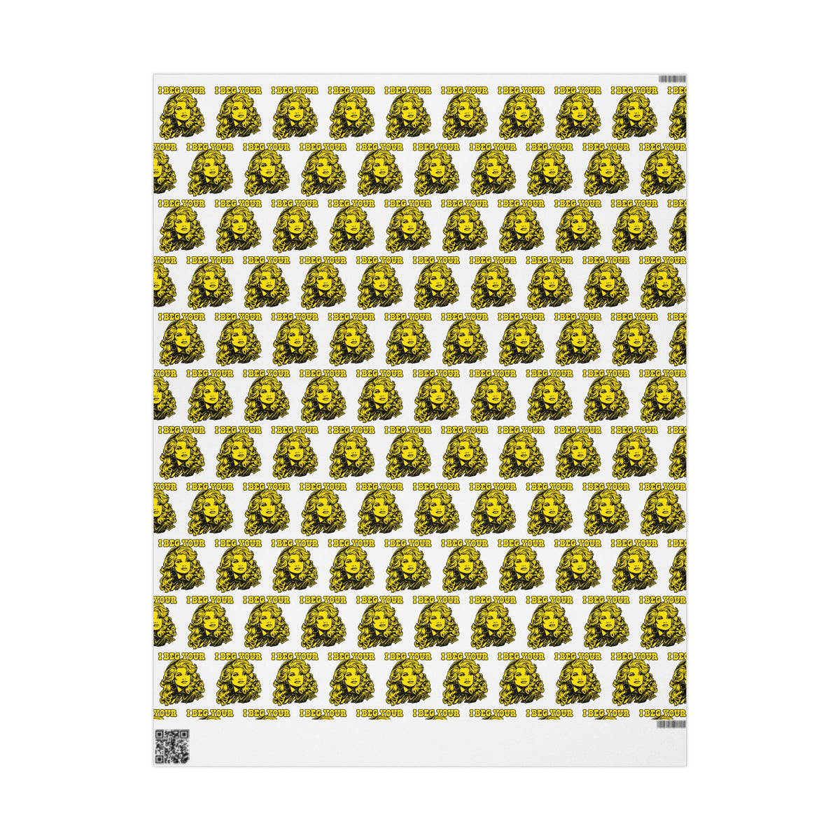 I Beg Your Parton Country Christmas Wrapping Paper | Retro Illustration Pattern gift wrap paper