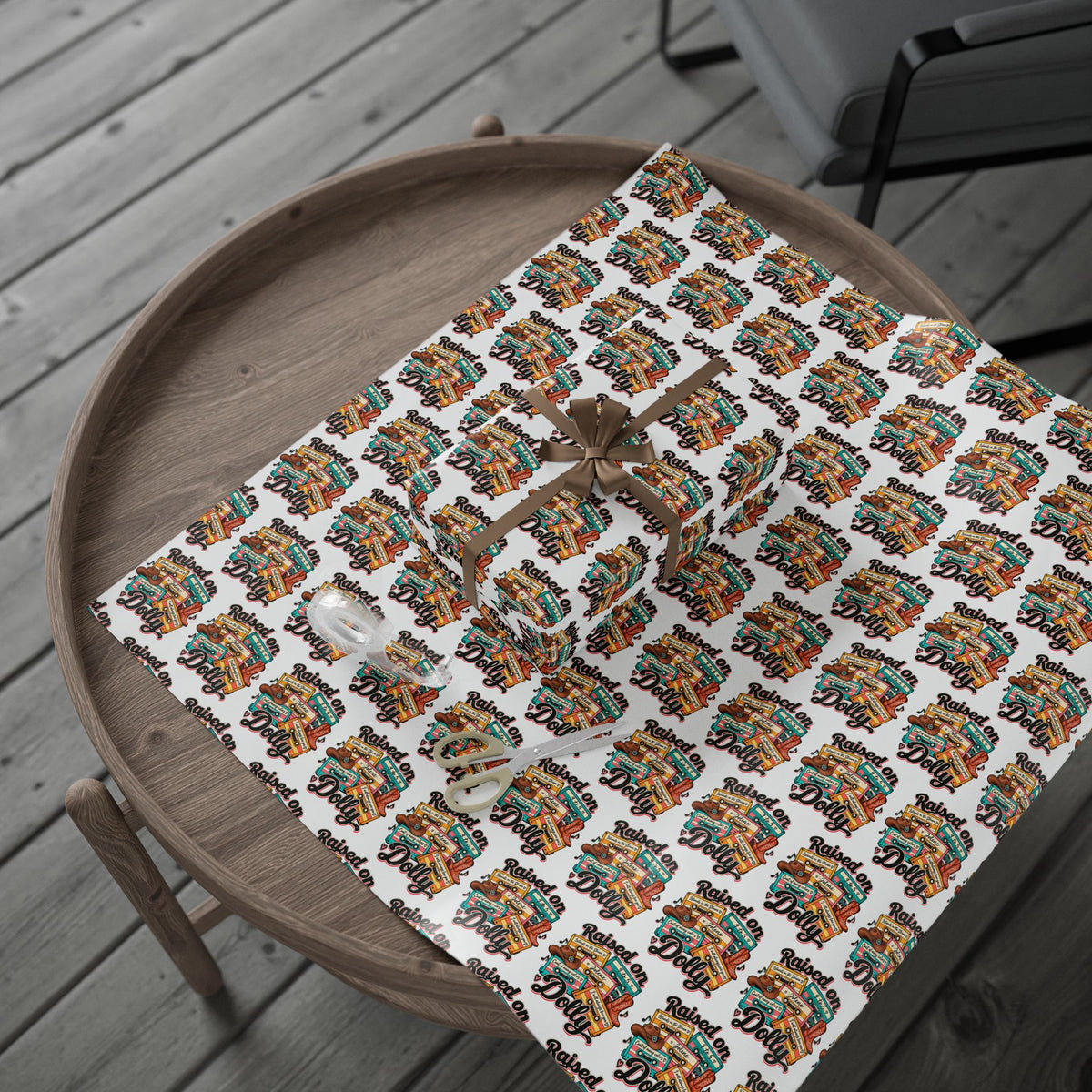 Raised On Dolly Retro Country Christmas Wrapping Paper