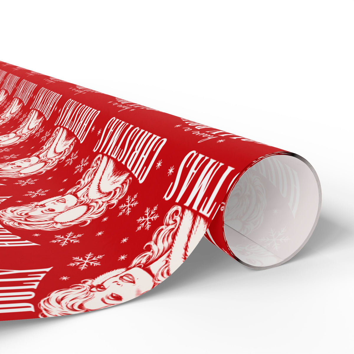 Holly Dolly Christmas Vintage Portrait Wrapping Paper | Red Christmas Holiday Gift Wrap Roll