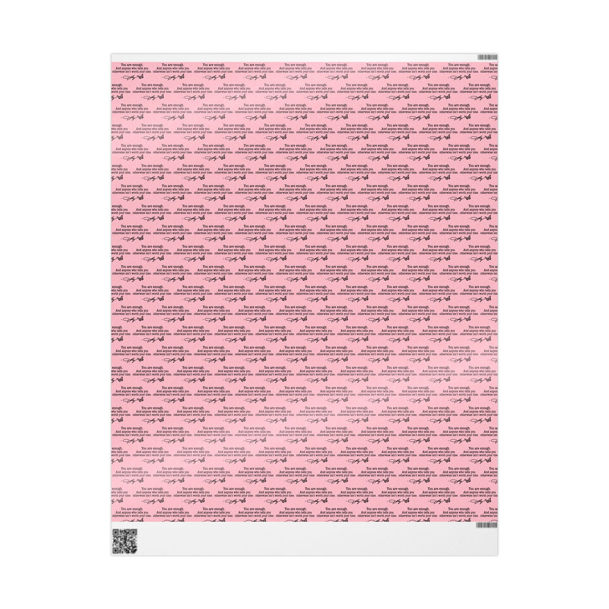 You are enough Have A Holly Dolly Christmas Country Music Wrapping Paper  | Pink Typography Gift Wrap