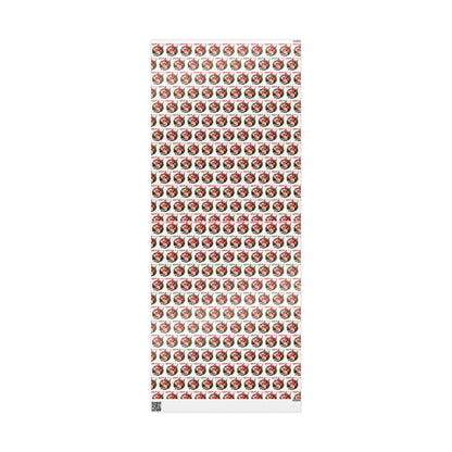 Santa Wreath Pattern Wrapping Paper | Holiday Christmas Gift Wrap Roll