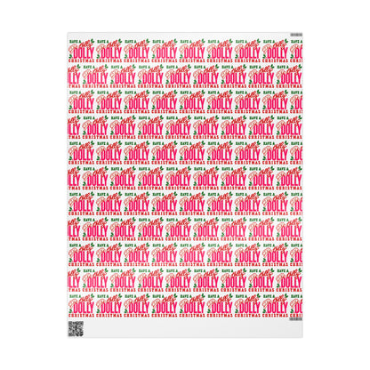 Have A Holly Dolly Christmas Cowgirl Hat Wrapping Paper