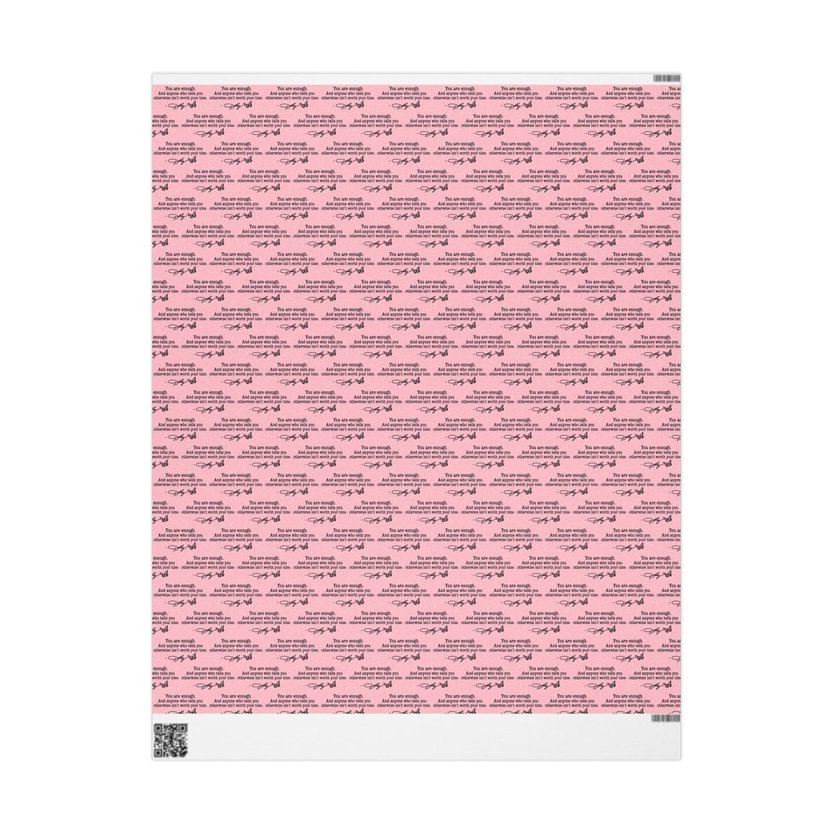 You are enough Have A Holly Dolly Christmas Country Music Wrapping Paper  | Pink Typography Gift Wrap