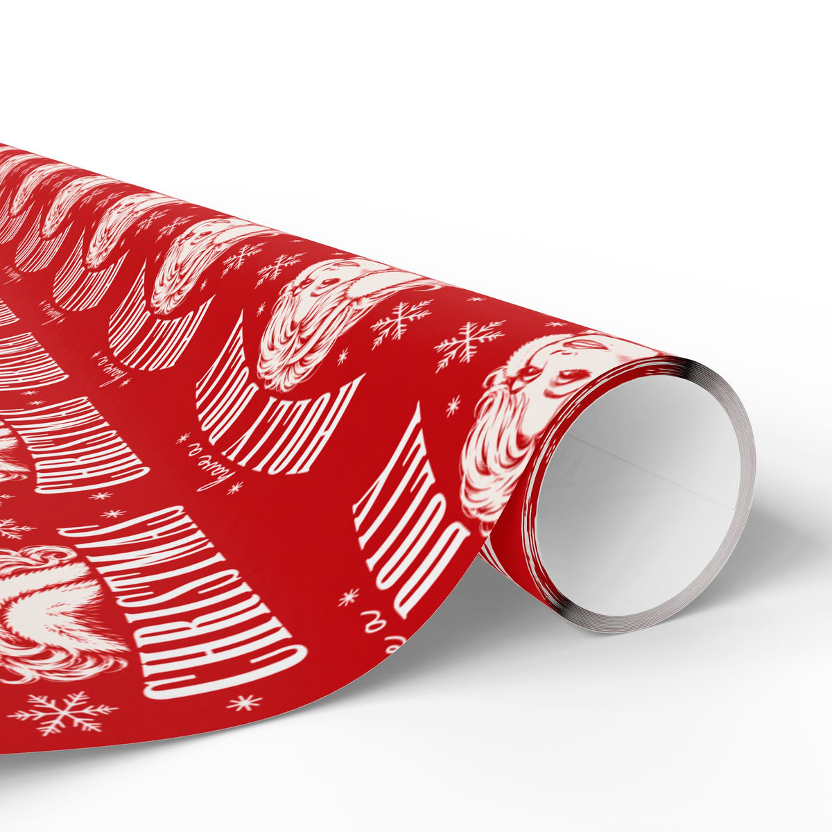 Holly Dolly Christmas Vintage Portrait Wrapping Paper | Red Christmas Holiday Gift Wrap Roll