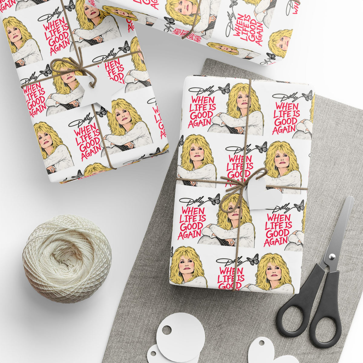 When Life Is Good Again Dolly Christmas Wrapping Paper