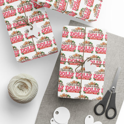 Have A Holly Dolly Christmas Western Wrapping Paper