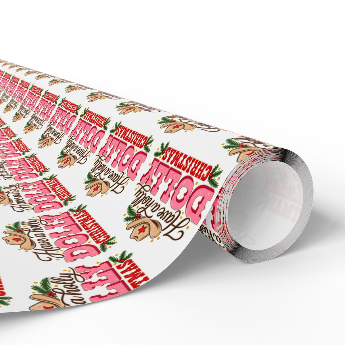 Have A Holly Dolly Christmas Western Wrapping Paper