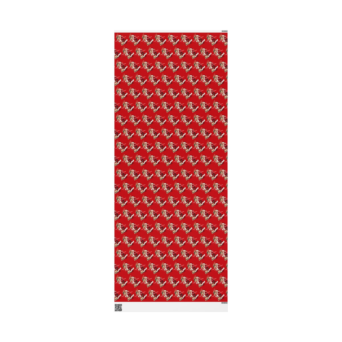 Wishing You A Holly Dolly Christmas Reindeer Wrapping Paper | Red Holiday Christmas Paper
