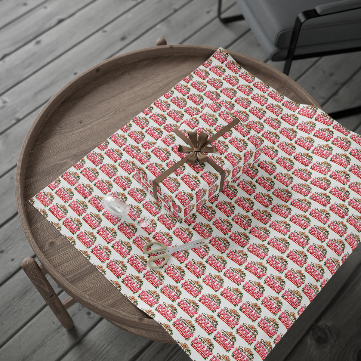 Have A Holly Dolly Christmas Western Wrapping Paper